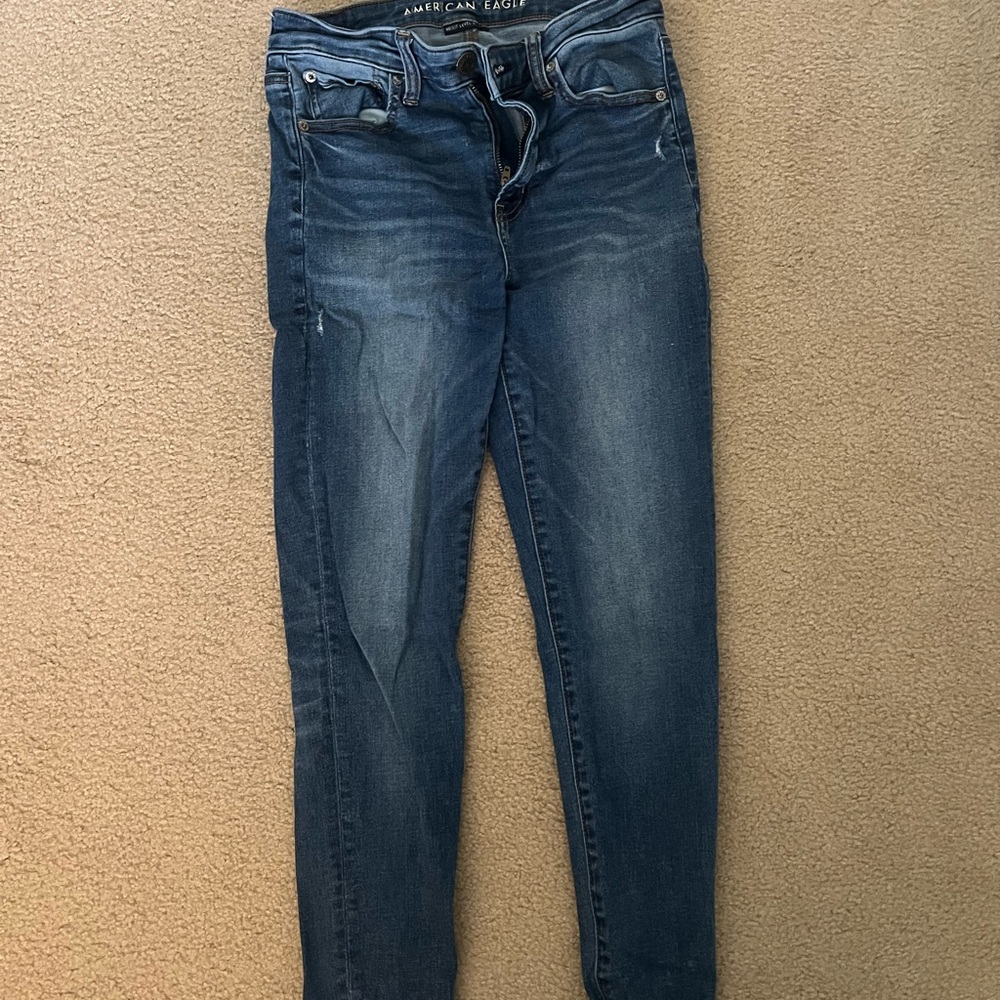 American Eagle Outfitters Women's Dark Blue High Rise Jegging
